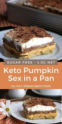 Low Carb Pumpkin Recipes, Keto Cakes, Layered Dessert, Keto Baking, Low Carb Low Fat Recipes, Pumpkin Recipe, Chocolate Pumpkin, Keto Pumpkin