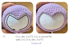 crochet pattern for an ornament in the shape of a heart, with instructions on how to sew