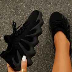 - New ,Exellent Quality + Comfort - Size 40 And 41 Euro Size Available - Stretch - Easy In + Out - High End Sneaker Dupe. Octopus Knitting, Fly Shoes, Light Sneakers, Sock Sneakers, Round Toe Heels, Black Sneakers, Lace Up Heels, Sport Sneakers, Rubber Heels