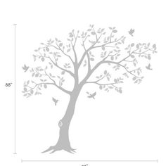 the tree wall decal is shown in grey