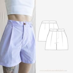 an image of a woman's shorts sewing pattern