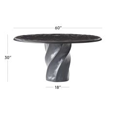 an image of a table with measurements for the top and bottom portion, including height