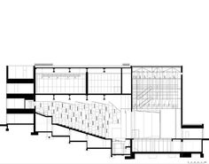 the floor plan for an office building with stairs and seating areas, as well as a staircase