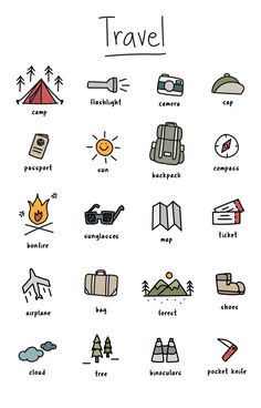 the travel icons are drawn in different colors