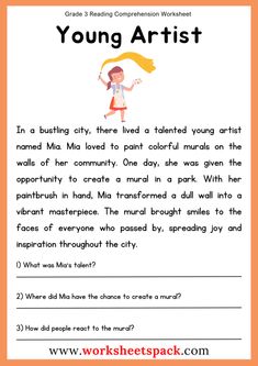 the worksheet for young artist with an orange background and text that reads,