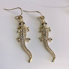 New Without Tags Clear Earring Backs Included Clear Earrings, Earrings Color, Earring Backs, Alligator, Jewelry Earrings, Women Jewelry, Tags, Gold, Women Shopping