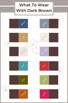 Color To Match Brown, Coffee Colour Outfit Women, Color Matches Clothes, Brown Dress Color Combinations, Color That Compliments Brown, Dark Brown Color Matching, Brown Pants Combination, Cute Brown Sweaters, Clothes Styling Ideas