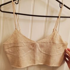 Nwt Favorite Daughter Cream Knit Bralette. Size Xs Adjustable Straps. Delicate Knit Made From 85% Cotton, 15% Cashmere Summer Knit Crop Top For Loungewear, Summer Loungewear Knit Crop Top, Fitted Beige Crop Top For Loungewear, Knit Bralette, Favorite Daughter, Cream Style, Blue Gingham, Bra Tops, Women's Intimates