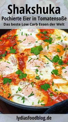 a pan filled with food on top of a table