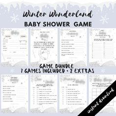 winter wonderland baby shower game with snowflakes