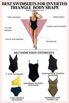 V-neck swimsuits help to create the illusion of a narrower upper body by drawing attention towards the center a Inverted Triangle Swimsuit, Dark Academia Outfit Aesthetic, V Shape Body, Inverted Triangle Fashion