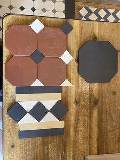 several different types of tiles are on display