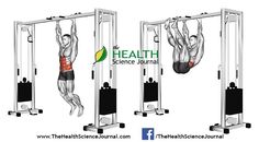 a man is doing pull ups on the smith machine with his hands in the air