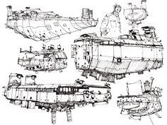 some drawings of different types of vehicles