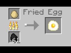 an egg is shown in the middle of a pixel art scene with text that reads fried egg