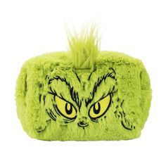 Bring a bit of holiday mischief to your beauty routine with The Grinch Big Face Character Cosmetic Bag! Featuring the Grinch’s iconic scowl and a soft faux fur material in vibrant green, this bag is both fun and functional. Ideal for storing your makeup, toiletries, or small essentials, it’s the perfect accessory for any Grinch fan. Make every day feel a little more festive with this playful and spacious cosmetic bag. Mischievous Expression, Grinch Design, Grinch Characters, Green Cosmetics, Faux Fur Material, Face Characters, Disney Bag, Big Face, The Grinch