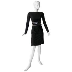 Check out this item from 1stdibs! Christian Dior by John Galliano Sheath w/3 Wrap Belts & Bustle Dress: https://www.1stdibs.com/id-v_7650471 1950s Haute Couture, Dior 1950s, Workwear Dresses, Black Wool Dress, Dior By John Galliano, A Lot Of Clothes, House Of Dior, Bustle Dress, Christian Dior Haute Couture