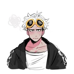 an anime character with goggles on his head