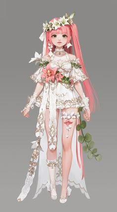 Female Character Concept, Wedding Costume, Wedding Costumes, Art Prompts, Female Character Design, 영감을 주는 캐릭터, Cute Art Styles, Fantasy Clothing, Character Outfits