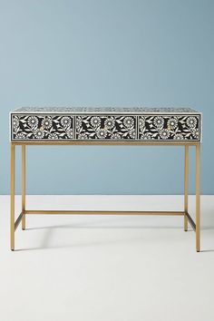 Handmade Bone Inlay Console Table with Storage Drawers,console table,console table with storage drawers, entryway table, end table , side Table Inlay Console Table, Decorate Furniture, Hardwood Desk, Aesthetic Advice, Sofa Bar, Black Console Table, Bone Inlay Furniture, Inlay Design, Console Tv