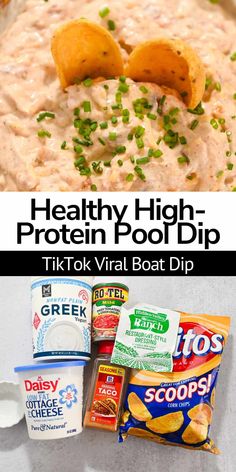 healthy high protein pool dip recipe that is so good and easy to make it's ready