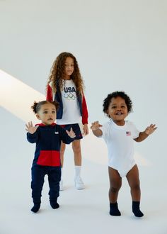 Kith Kids for Team USA Lookbook Onesies For Babies, Baby Silhouette, Athletic Gear, Tokyo Olympics, The Kid, French Terry Fabric, Design Language, Team Usa, Classic Logo