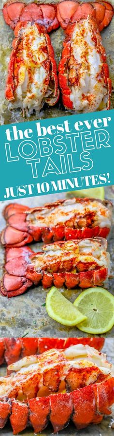 lobster tails with lime wedges and the best ever lobster tails recipe - just 3 ingredients