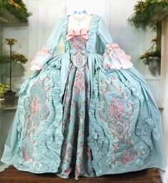 A beautiful, high quality fully handmade 18th century gown. The dress is inspired by fashion from the times of Marie Antoinette, made of taffeta. It has rich decorations typical of that era. The dress can be made in any color variation and in sizes ranging from 34 to 44. The estimated production time is about 8 weeks. We always ask for accurate measurements in order to create a perfectly tailored gown. The dress is created based on individual order. Therefore, before making a purchase, please co French 1700s Aesthetic, Marie Antionette Outfits, Historical Rococo Dress With Baroque Design, Marie Antoinette Victorian Dress For Fancy Dress, Fitted Victorian Baroque Dress In Marie Antoinette Style, Fitted Victorian Dress In Marie Antoinette Style, Marie Antoinette Victorian Dress With Fitted Bodice, Rococo Victorian Dress For Vintage Events, Fitted Victorian Marie Antoinette Dress