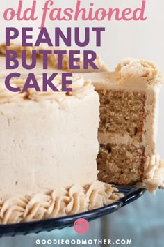 an old fashioned peanut butter cake on a plate