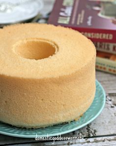 a cake sitting on top of a blue plate