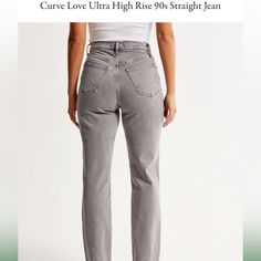 Abercrombie Brand New Never Worn Curve Love Ultra High Rise 90s Straight Jean Regular Color: Light Grey Light Grey Straight Jeans, Jean Color, Abercrombie And Fitch Jeans, Colored Jeans, Color Light, Straight Jeans, Abercrombie Fitch, Light Grey, High Rise