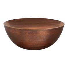 a wooden bowl on a white background