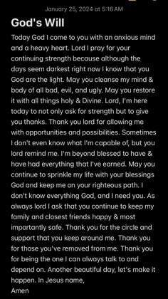 an email message from the god's will church on his phone screen, with text below it