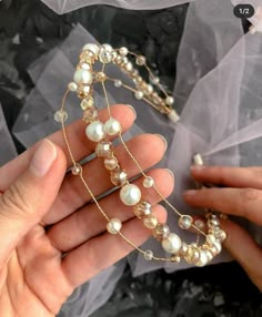 Elegant Handmade Headband For Wedding, Handmade Wedding Jewelry Headband, White Handmade Jewelry Headband, Beaded Wedding Hair Accessories Headband, Glamorous Crystal Embellished Headband Jewelry, Beaded Hair Pins, Fiber Wall Art, Bead Hair Accessories