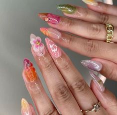 Tropical Nails, Airbrush Nails, Summery Nails, Glass Nails, Jelly Nails, Funky Nails, Floral Nails, Dream Nails, Fancy Nails