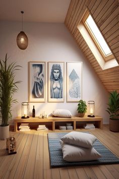 Yoga Studio idea for small attics with low ceilings.