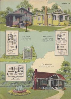 an old house with three different floor plans