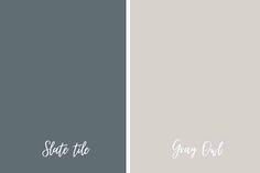 two different shades of gray and white with the words state tate on top of them