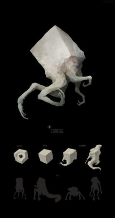 an image of some sort of creature in the dark with different shapes and sizes on it