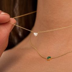 Dainty 14k Gold Diamond Necklace With Heart Cut, Dainty 14k Gold Heart Cut Necklace, Minimalist Heart Shaped Diamond Necklace, Delicate Gold Heart Cut Necklace, Dainty Heart-shaped Gold Diamond Necklace, Pan Earrings, Heart Shaped Diamond Necklace, Layering Diamond Necklaces