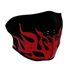 Zan WNFM229RH Half Face Mask Red Flames Nylon bound edges for durability and comfort Thermal insulation and water resistant 2mm thick neoprene Reversible Size: OS.  Color: Black. Thrift Store Diy Furniture, Half Masks, Neoprene Face Mask, Seat Belt Pillow, Diy Furniture Upholstery, Diy Modern Furniture, Black N Red, Red Flames, Thrift Store Diy