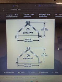 a computer screen showing an image of a house and the measurements for each building on it