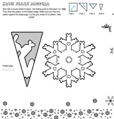 a snowflake is shown with instructions to make it