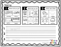 worksheet for beginning and ending the letter i with pictures on it, including