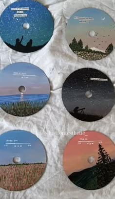 six disc discs with the same image on them