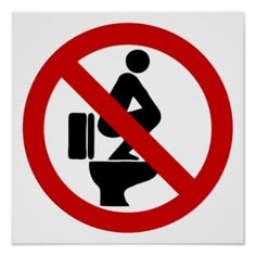 a sign that says no squatting on the toilet