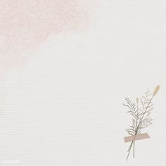 a pink and white background with some plants on it's side, in the foreground is an empty piece of paper