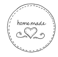 the word home made written in a circle with a heart