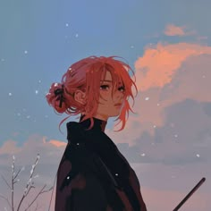 Girl Pfp Aesthetic Drawing, Ginger Hair Art Drawings, Oc Faceclaim Art, Redhead Woman Character Art, Red Hair Oc Girl, Ginger Girl Pfp, Character Art Pink Hair, Anime Pink Hair Aesthetic, Distressed Pose Reference