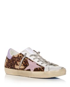 Golden Goose Women's Super-Star Leopard Print Calf Hair Low Top Sneakers Super Star, Low Top Sneakers, Sneakers Online, Calf Hair, Golden Goose, Beige Brown, Cheetah Print, Low Top, Top Sneakers